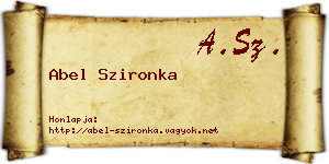 Abel Szironka névjegykártya